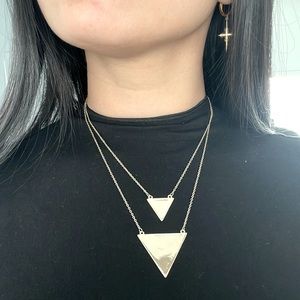 Gold toned layered double sided necklace